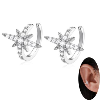 China Removable Ear Cuff Earrings 925 Gold Ear Cuff Sterling Silver Earrings Cubic Zirconia NEW Fashionable Wholesale Unpierced Star Clip On Earring CZ Unpierced cuff earrings for sale