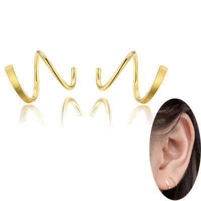 China Spiral S925 Sterling Silver Earrings For Girls Women Men Fashion Twist Wire Spiral Earring Silver Plat With Simple Platinum Korea Gold for sale