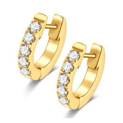 China Cuff Hoop Earring Hugging Wholesale Fashionable Small Silver Steel CZ Woman Man Circle Stud Cuff Earring Zircon Huggie Zircon Rose Gold Hoops Earrings Stainless for sale