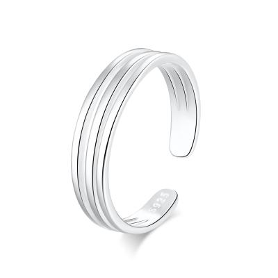 China CLASSIC 925 Sterling Silver Thin Line Minimalist Open Cuff Toe Ring Band for Women Size 2-4 for sale