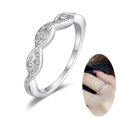 China Twisted Cross Criss Cross Finger Ring Woman Man Knuckle Rings Zirconia Ring Fashion Wholesale NEW 925 Sterling Silver Eye Rings Women Knuckle Finger for sale