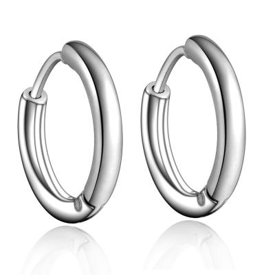 China CLASSIC Black Silver 18G Stainless Steel Cartilage Helix Earring 16mm Hugging Gold Hoop Earrings 10mm 12mm 14mm For Women Men for sale