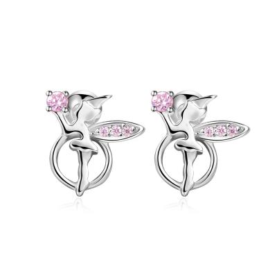 China Cute 18G Stainless Steel CZ Cute Fairy Helix Cartilage Stud Sleeper Earring Earring Pin Piercing Pinafore Piercing For Women for sale