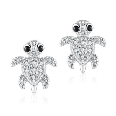 China Cute Tragus Upper Helix Turtle Ear Cartilage Stud Earring CZ Stainless Steel 16g 1/4