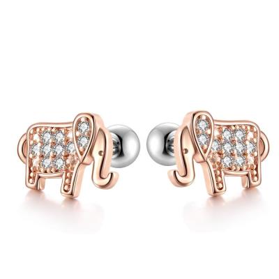 China Cute Earring 18G CZ Cute Surgical Steel Helix Cartilage Elephant Piercing Earrings For Women Barbell Lobe Earrings 6mm for sale