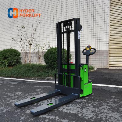 China Building Material Stores Walkie 1/1.5ton Electric Stacker Battery Operated Stacker Walk-Behind Pallet Stacker/Electric Forklift Price Cheap for sale