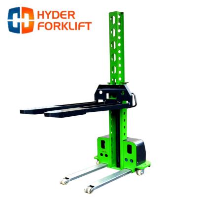 China Garment Shops HYDER 500kg Electric Portable Self Stacker Pallet Truck Electric Loading Forklift for sale