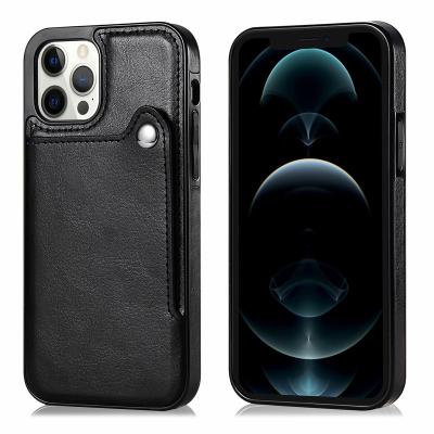 China Anti-Fall Leather Credit Card Slot Wallet Phone Case For iPhone 12 12 Pro 12 Pro Max for sale