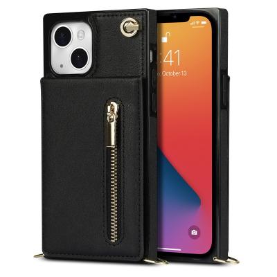 China Wallet Case Back Cover Zipper Mobile Phone TPU Shockproof PU Case Card Holder for iphone 13 12 12 pro 12 pro max for sale