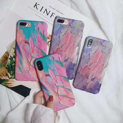 China Fashionable Oil Painting Panel Pattern PC Phone Case For iPhone X for sale