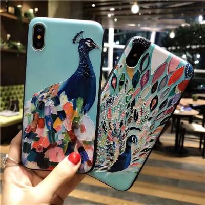 China Fashionable Peacock Design TPU Phone Case For Apple IPhone X Back Cover Shockproof for sale