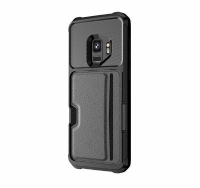 China Fashionable Card Holder Phone Wallet Case For Samsung Galaxy S9 S9Plus Credit Card Kickstand Cover for sale