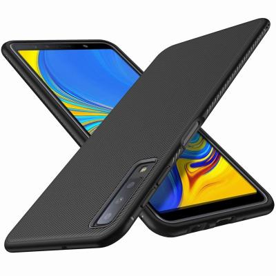 China Fashionable Luxury Carbon Fiber TPU Soft Case For Samsung Galaxy A7 2018 Phone Case Shockproof Back Cover for sale