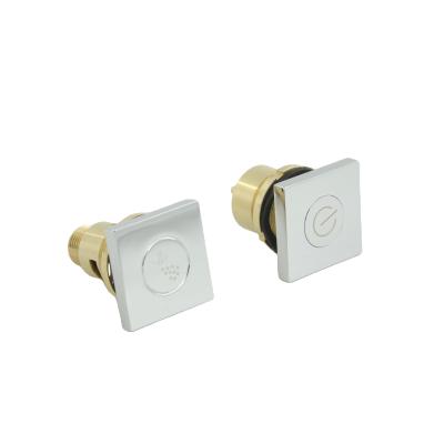 China Contemporary Square Chrome Bathtub Push Button And Air Regulator Brass Knob for sale