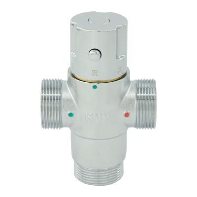 China Without Slide Bar 1.2 Inch Bathroom Brass Shower Valve Solar Electric Hot Water Mixing Thermostatic Mixing Valve for sale