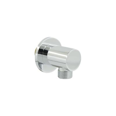 China Needle Free High Quality Chrome Round Shower Outlet Adapter Hand Shower Water Supply Solid Brass Elbow for sale