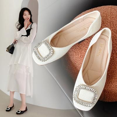 China Wholesale Sole/Flat Square Heel Rubber Sole Flat Sandals Rubber Heel Heels Ladies Women Shoes Ladies Flat Shoes for sale