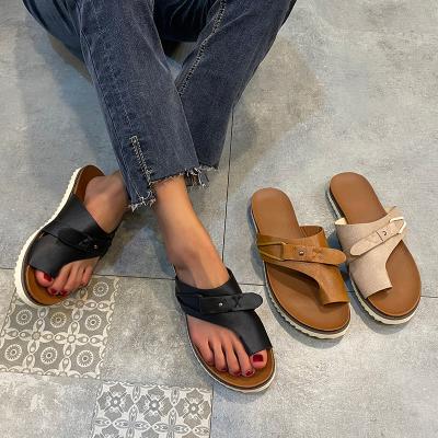 China Brown High Quality Women's High Quality Round Head Open Toe Summer Slide Slippers Sandal Non-slip Sandal for sale