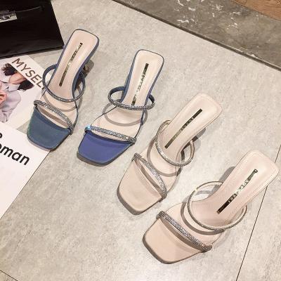 China Fashion Trend New Square Head Women's Summer Sandals Design Sandals For Ladies Ladies Slides Women's Casual Sandals for sale