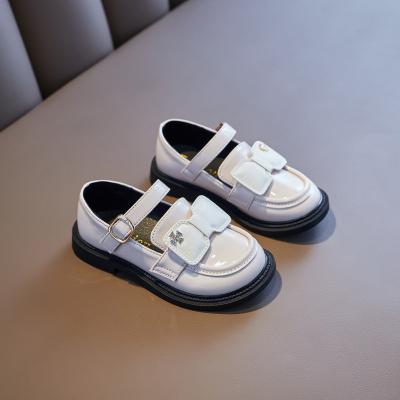 China New Round Princess Little Girl's Spring Leather Shoes Small Children's Casual Shoes Black for sale