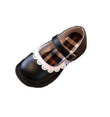 China Factory Kids Girls Princess Flower Paperback Shoes School Round Black Formal Shoes Fashion Shoes for sale