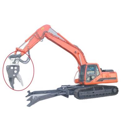 China Building Technical Sales Video Demolition Excavator Deluxe Hydraulic Shears Pulverizer Black Yellow Orange Customized Color Oil for sale