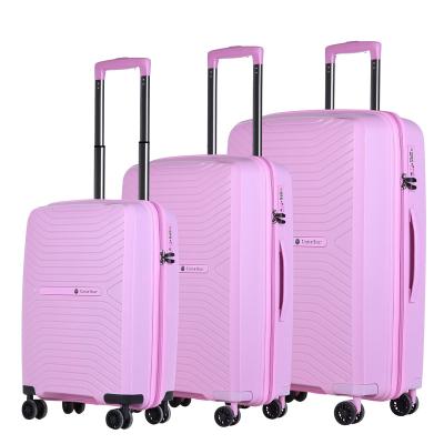 China Long-distance Travel Wholesale 3 Pcs 4 Wheels Waterproof Travel Suitcase Luggage Set Trolley PP Luggage Factory Price for sale