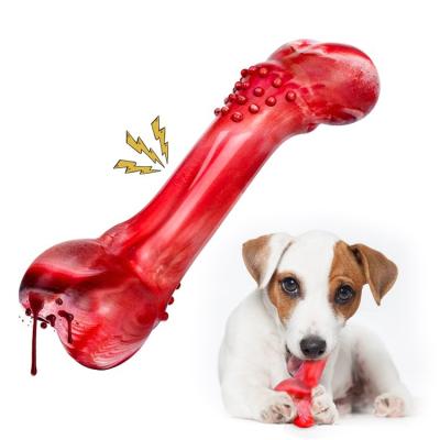 China Sustainable Durable Non-Toxic Pet Supplies Dog Chew Toothbrush Dog Toy Artificial Bone Animal Shape Molar Teeth Bite Food Natural Rubber for sale