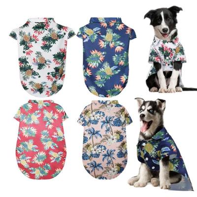 China Wholesale Viable Fashion Hawaiian Style Printed Clothing Dog Shirts Summer Comfortable Luxury Breathable Thin T-shirt Cat Clothes for sale