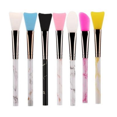 China Acrylic-Handle Gel Skin Care Cosmetic Blending Beauty Brush Silicone Face Mask Makeup Brush Eco-Friendly Marble Head Soft Flat Face Mask for sale