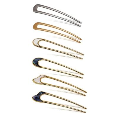 China Wholesale Fashion Metal Women Hair Clip Hairpin Hair Sticks Alloy U-Shaped Pins Simple Hair Fork Headdress Girl Hair Accessories for sale