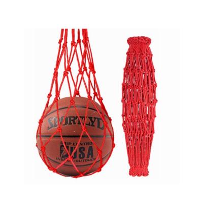 China Eco-Friendly Large Reusable Volleyball Football Nylon Nets Vegetables Mesh Grocery Beach Shopping Bags For Oranges Onion Garlic Fruits for sale