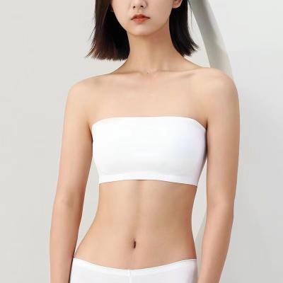 China Sustainable Manufacturers Wholesale Anti-glare Milk Silk One Word Around Flat Mouth Tube Top Bottoming Underwear Wrap Chest for sale