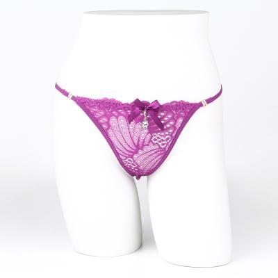 China Sustainable Women T-string Pants Sexy 3d Lace Temptation Perspective Interest Low Waist Interest Underwear for sale