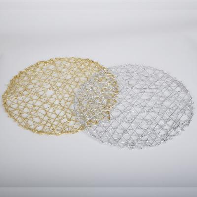 China Viable Wholesale Paper Fiber Vellum Paper Round Decoration Place Mat Holiday Party Decoration for sale