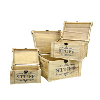 China Sustainable Wholesale Custom / Wine Beet / Fruit Storage With Lid Wooden Crate Box for sale