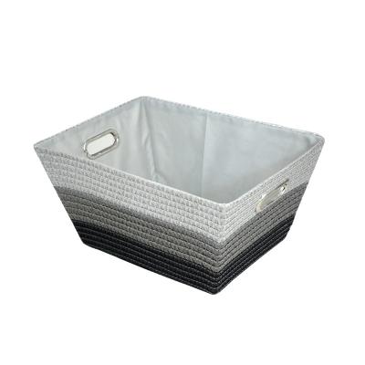 China Viable Other Multifunctional Iron Frame Storage Baskets Polypropylene Woven Baskets With Metal Handles Durable Household Woven Baskets for sale