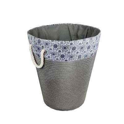 China Viable Dirty Clothes and Sundries Woven Storage Basket Snack Toy Cube Storage Box Cotton Rope Woven Storage Basket with Handle for sale