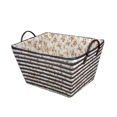 China Household Viable Trapezoidal Fashion Storage Box Woven Basket Polypropylene Sundries Storage Basket Remote Control for sale