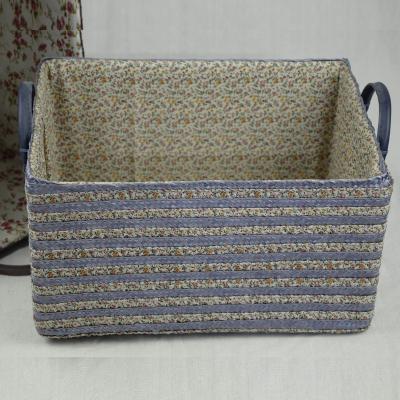 China Multifunctional Woven Polypropylene Clothing Sustainable Storage Basket Basket With Handles Snack And Sundries Storage Box for sale