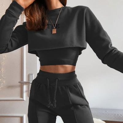 China New Winter Cheap Wholesale Fashion Casual Sweater Lounge Wear Suit Short Three-Piece Tracksuit New Shipping For Ladies for sale