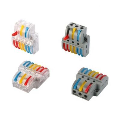 China Widely Used In Industry Electrical Hot Sale Three Head 6 Block 250V Nylon Copper Block Terminal Connectors For AC Power Outlet With 0.2-4mm Square Meter Solid Wire for sale