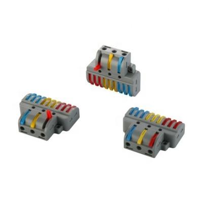 China Widely used in 250V Electrical Hot Selling Three Head 9 Block Nylon Copper Block Terminal Industry Connectors For Plug In Socket With 0.2-4mm Square Meter Solid Wire for sale