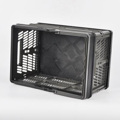 China Portable Collapsible Shopping Crate Folding Storage Box Plastic Basket for sale