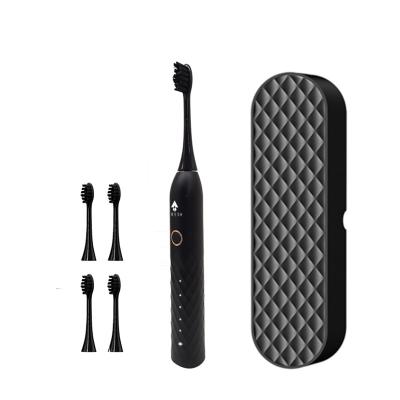 China Teeth Cleaning 5 Speed ​​Aresh Private Label Diamond Matte Black Sonic Electric USB Rechargeable Toothbrush for sale