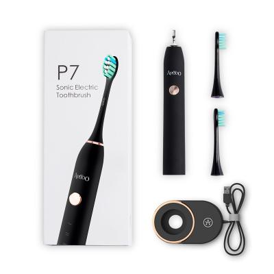 China Teeth Cleaning Matte Private Label Whitening OEM Rechargeable Sonic Electric Toothbrush Black Automatic Vibration for sale