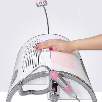 China Metal& New Plastics ABS Amazon Best Selling Manicure 6 in 1 Nail Machine Desk Led Lamp Nail Drill Bit Dust Collector for sale