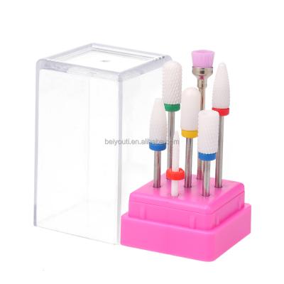 China Manicure Amazon Hot Sale Ceramic Nail Drill Bits Set 7 Pcs For Acrylic Gel NailMilling Cutter For Manicure for sale