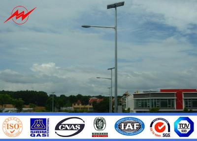 China 10m Single Arm Solar Street Light Pole Specification / Design Garden Lighting Pole for sale