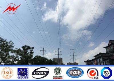 China Q235 Electric Power Poles With Cross Arm , Galvanised Steel Poles For Power Accessories for sale